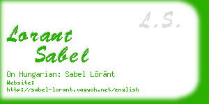 lorant sabel business card